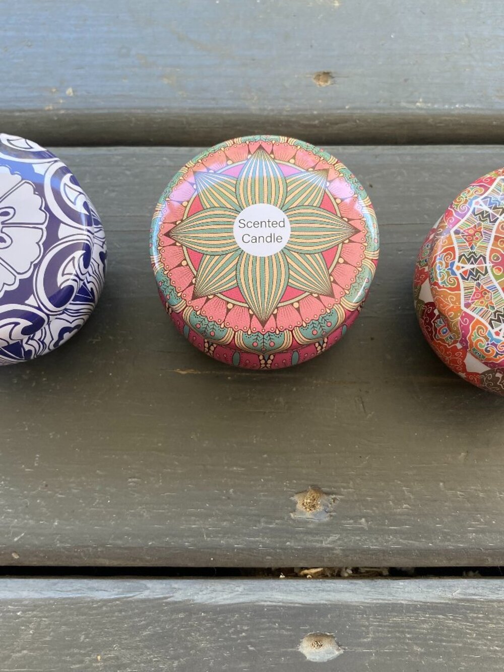 Set of 3 EMPTY Scented Tin Candle Votives-LIKE NEW!